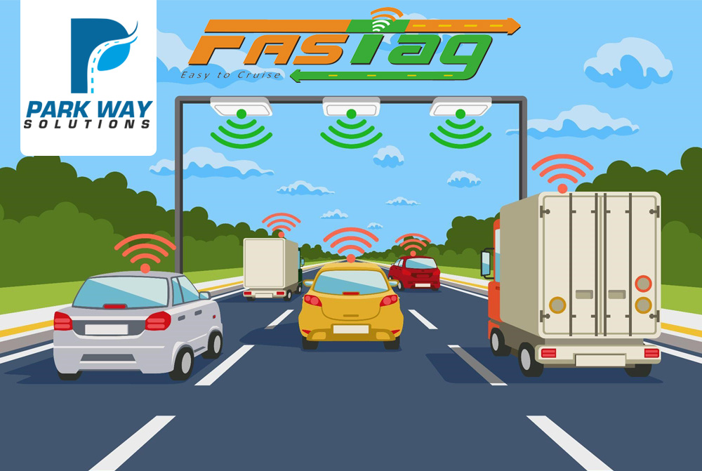 FASTag on a car windshield